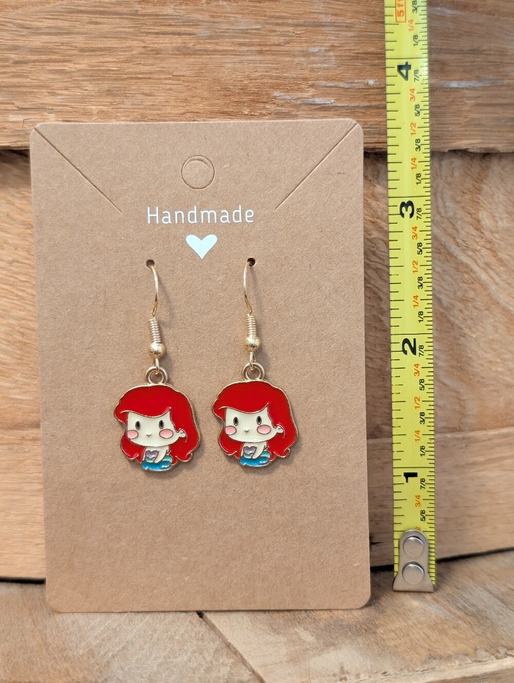Disney's The Little Mermaid Ariel Enamel Metal Earrings NEW